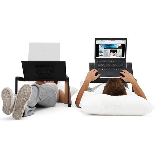 Bàn kê Laptop Di Động Có Bàn Di Chuột Tích Hợp Quạt Tản Nhiệt Gấp Gọn - Chất liệu: Kim loại và nhựa ABs