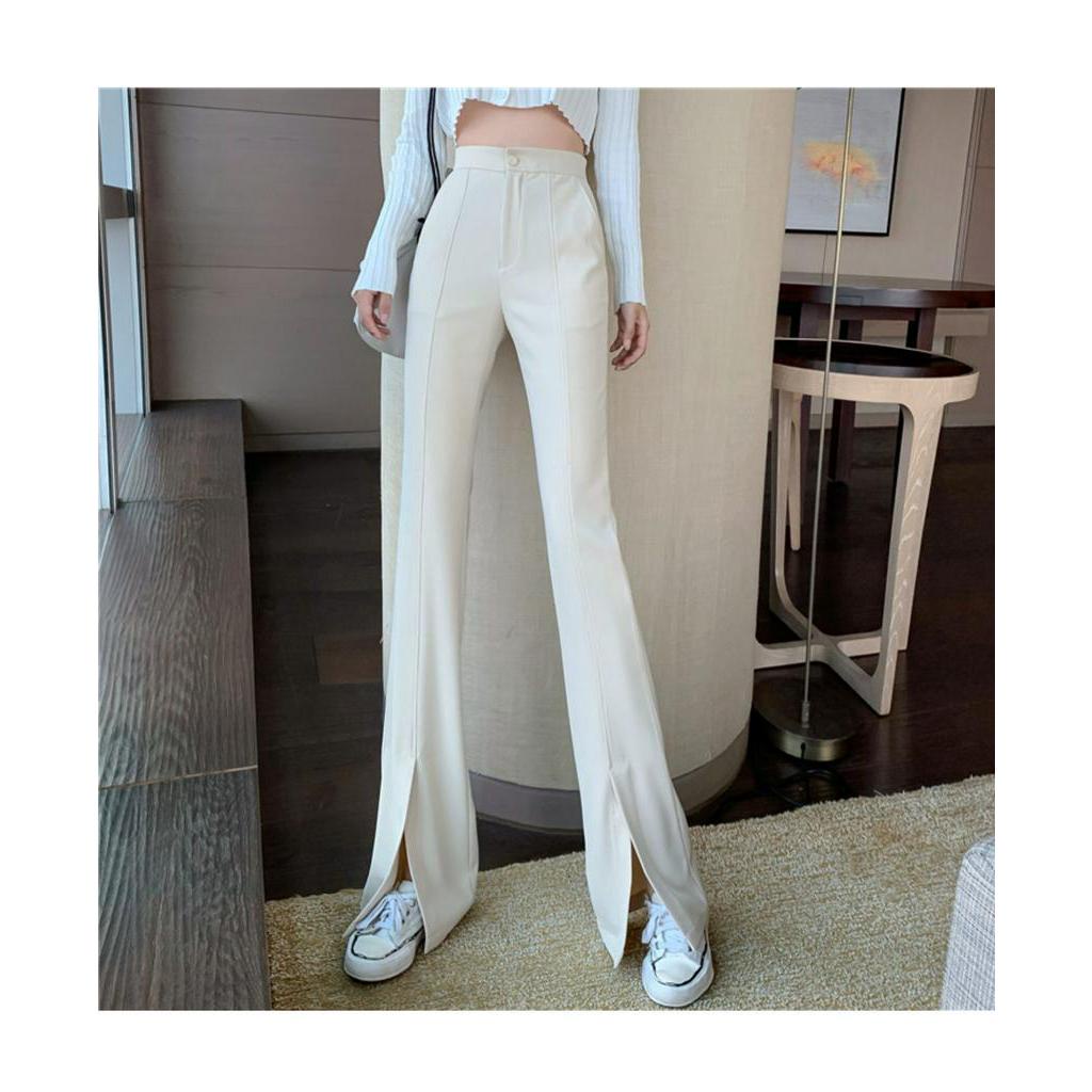 DUNEA Quần Dài Ống Loe Xẻ Tà Thời Trang Cho Nữ