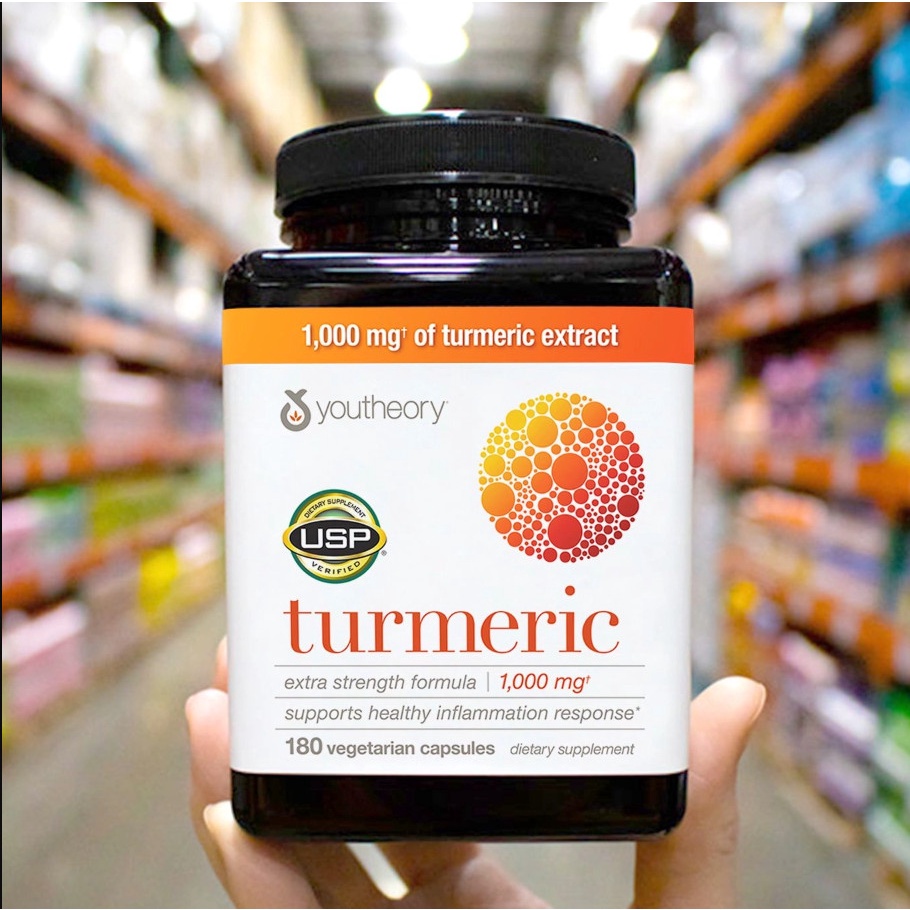 Viên Uống Youtheory Turmeric 1000mg 180 Viên - Nhập Khẩu Mỹ