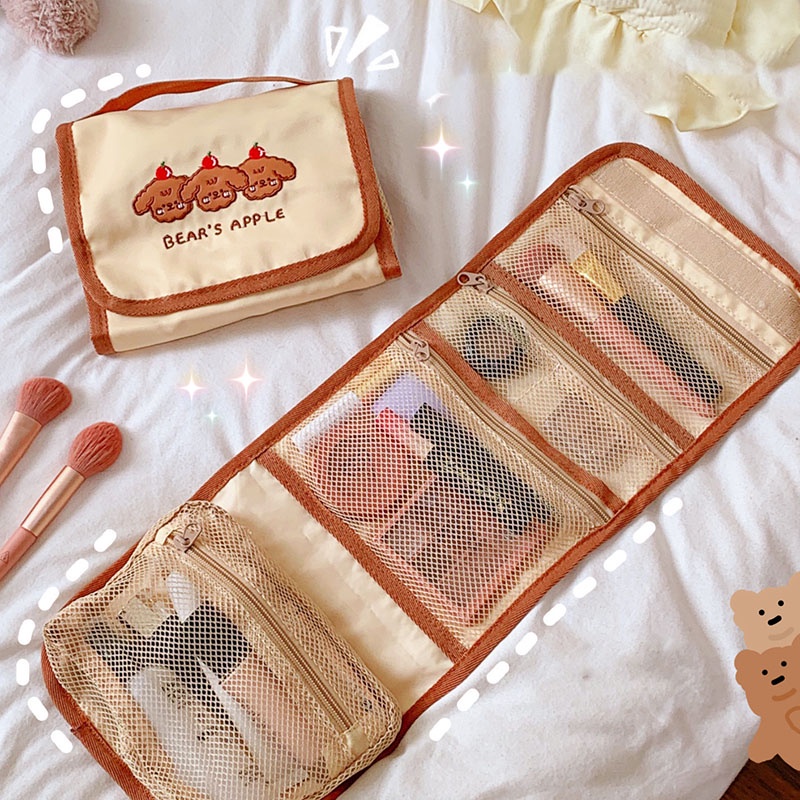 Túi Đựng Mỹ Phẩm Bằng Vải Mềm Gấp Gọn Tiện Lợi