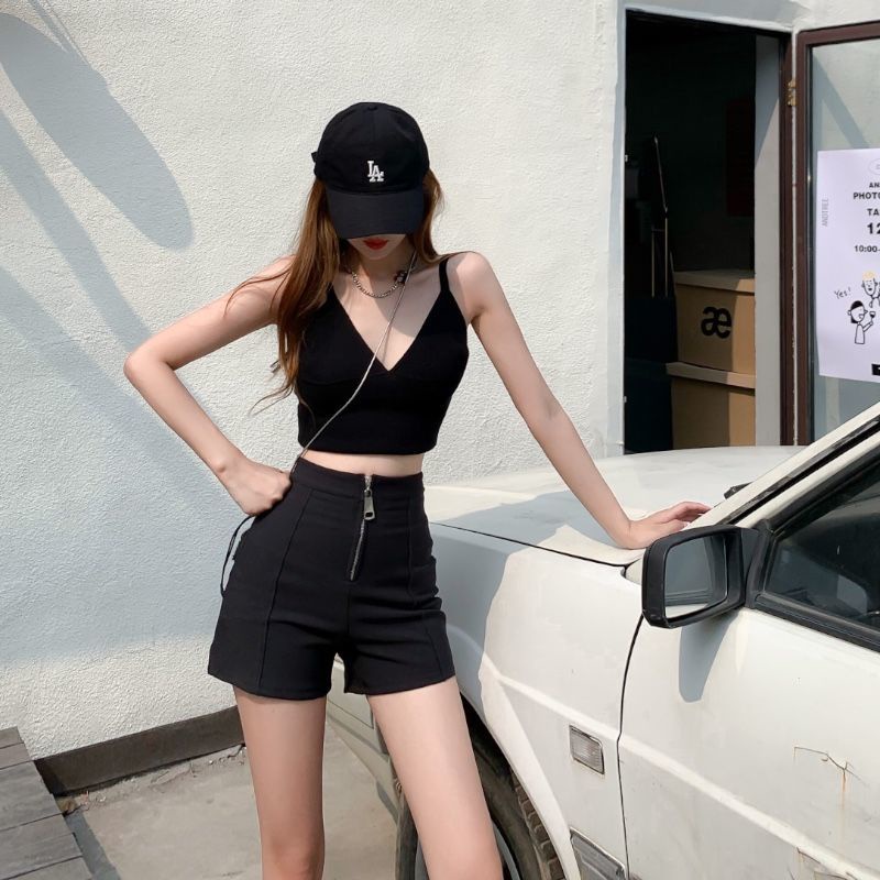 Quần Short Nữ Lưng Cao Dáng Rộng Plus Size