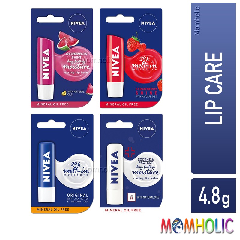 (hàng Mới Về) Son Dưỡng Môi Nivea Chiết Xuất Từ Trái Cây Chăm Sóc Môi 4.8g