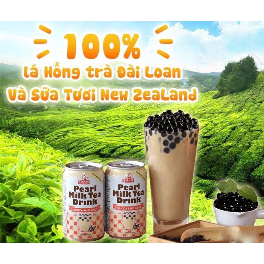 Trà sữa lon Đài Loan có trân châu, thạch - Trà sữa tự pha uống liền, đồ ăn vặt