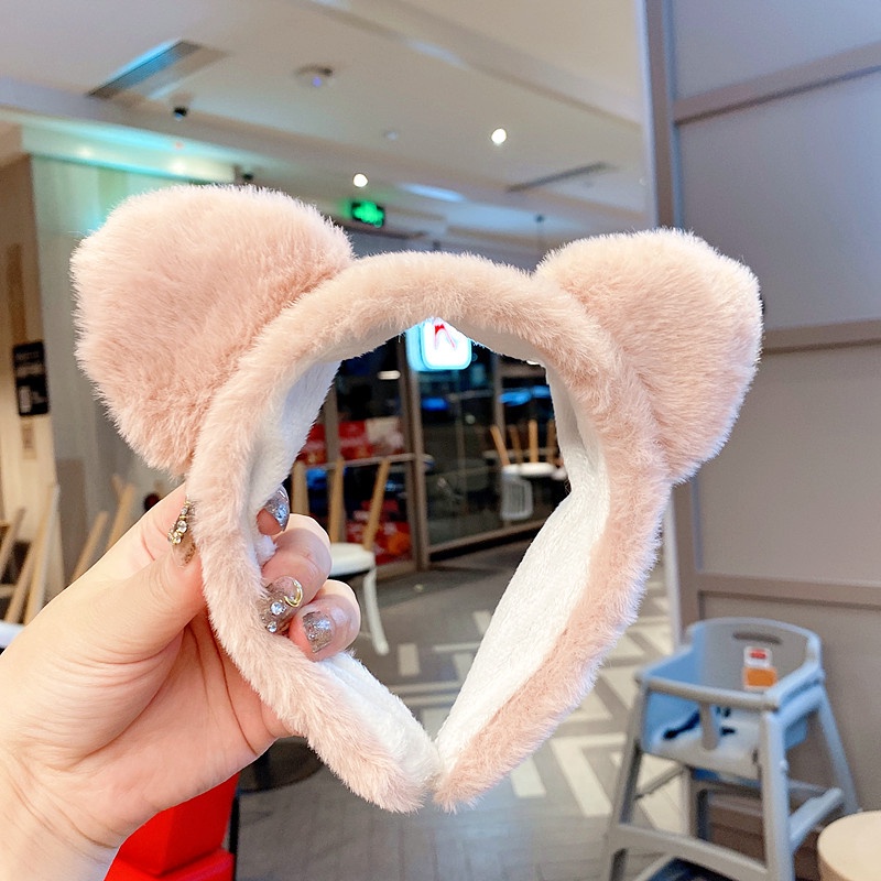 Haimeikang Tai mèo dễ thương mới Băng đô sang trọng Mũ màu rắn