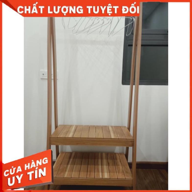 Kệ treo quần áo bằng gỗ, kệ phơi đồ đa năng chữ A 1 tầng