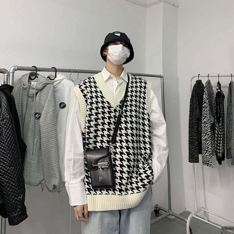 Áo gile nam cổ chữ v thời trang sành điệu cho nữ cardigan simple retro new v áo len hàn quốc fashion unisex áo sweater tay