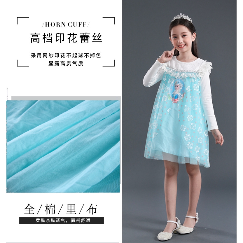 Đầm công chúa Frozen phối ren xinh xắn cho bé gái