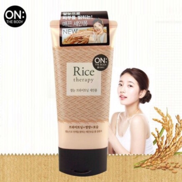 Sữa rửa mặt trắng da , dưỡng ẩm On: The Body Rice Therapy 3 in 1 Cleansing Cream