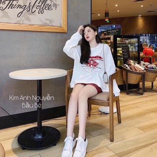 Set áo nỉ oversize chân váy đỏ