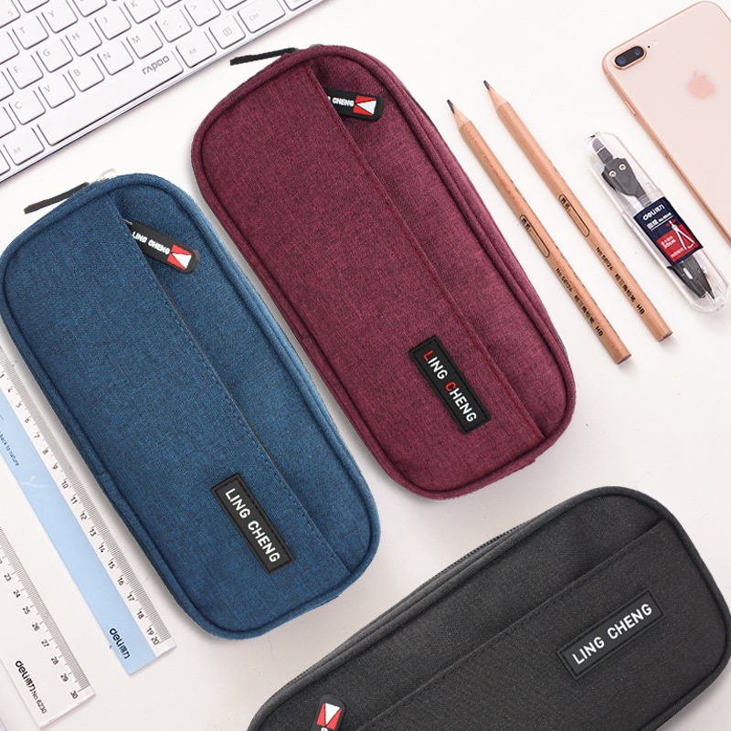Hộp bút nam Túi Đựng Bút Hai Lớp Bằng Vải Oxford Cỡ Lớn Cho Nam Và Nữ