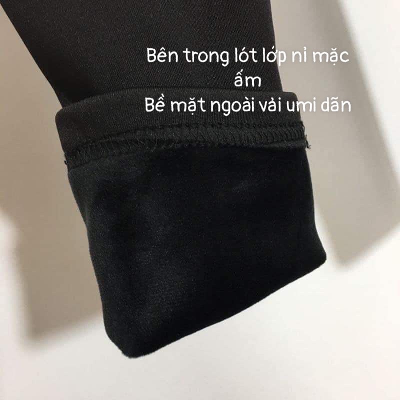 Quần legging Chanel lót nỉ siêu ấm