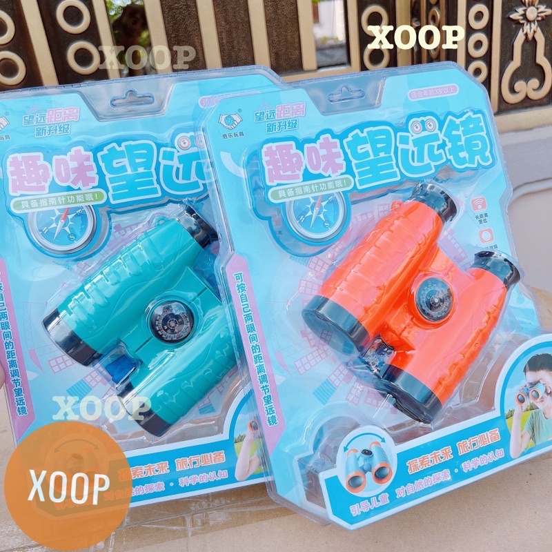 Đồ chơi ! Ống nhòm kèm la bàn 2 màu xanh,cam cho bé