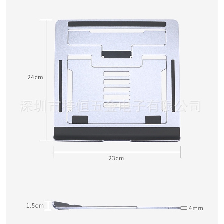 Đế Tản Nhiệt Laptop Nhôm Gấp Gọn Để Bàn Kiêm Giá Đỡ Macbook 14 inch, 15.6 inch, 17 inch Cao Cấp Đa Năng SE01