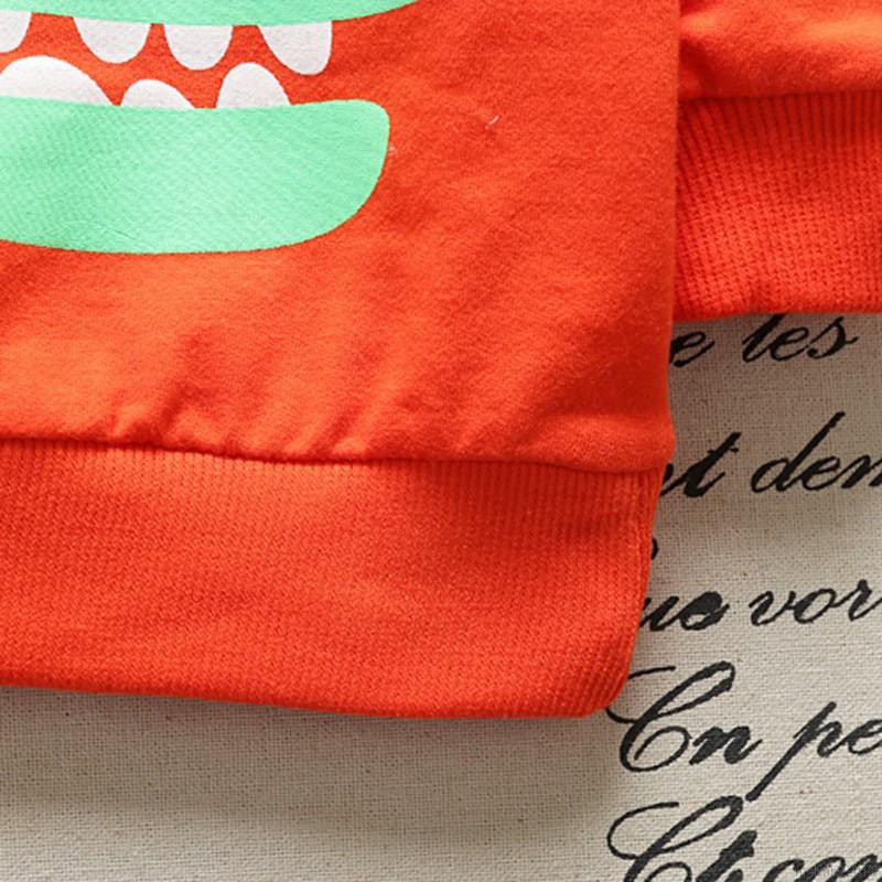 Áo Thun Tay Dài In Hình Cá Sấu Cho Bé Trai &amp; Gái