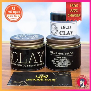 10gr Chiết Dùng Thử : Sáp vuốt tóc 18.21 Man Made Clay - Chính hàng new 2022