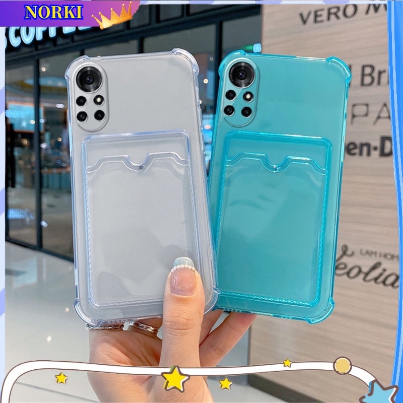 Ốp Điện Thoại Silicon Trong Suốt Chống Sốc Có Ngăn Đựng Thẻ Cho Huawei Nova 8 Pro Nova 7 Pro Nova 6 Nova 5