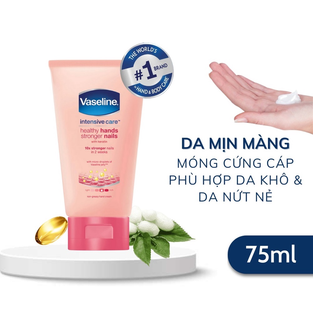 Kem Dưỡng Da Tay &amp; Móng Vaseline Intensive Care Healthy Hands &amp; Nails Hand Cream