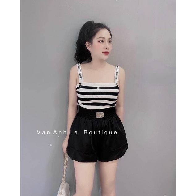Quần short lụa cạp chun tag chaneo QC
