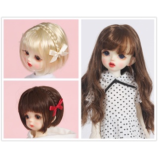 Tóc giả bjd tóc giả bjd tóc giả búp bê bjd 1/6 & 1/4 tóc búp bê giá đặc biệt nhiệt độ thấp lụa mềm lụa sữa lụa siêu mềm và mịn đá quý của búp bê in-sotck 22