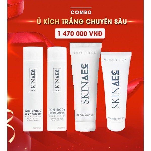 Combo tắm và dưỡng trắng da Skin aec