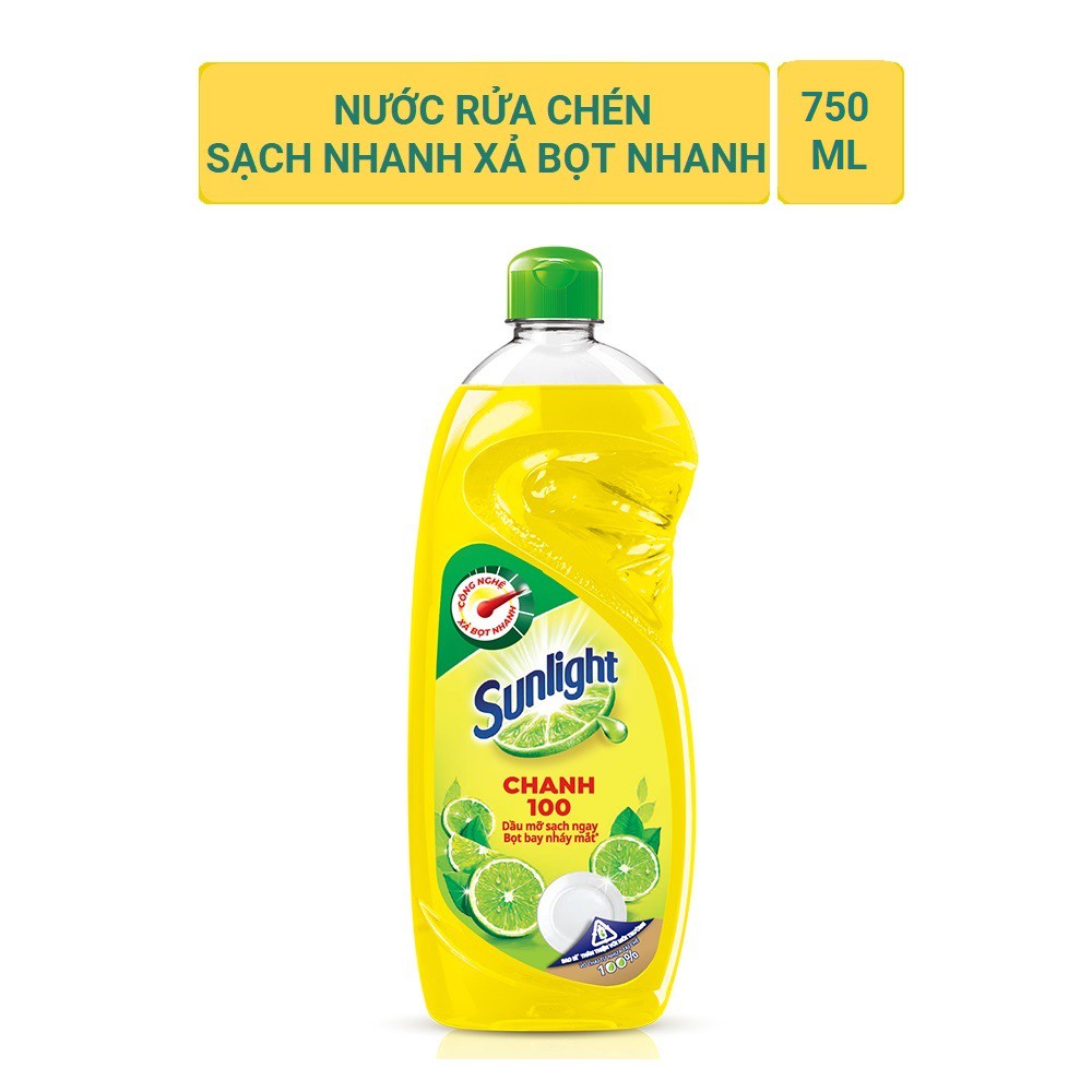 [ GIÁ SỐC ] Nước rửa chén Sunlight Chanh chai 750g