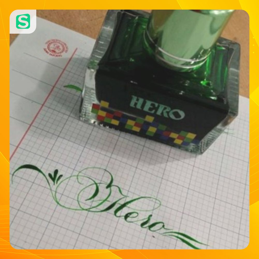 Mực Bút Máy Hero Màu Xanh Lá Không Cacbon