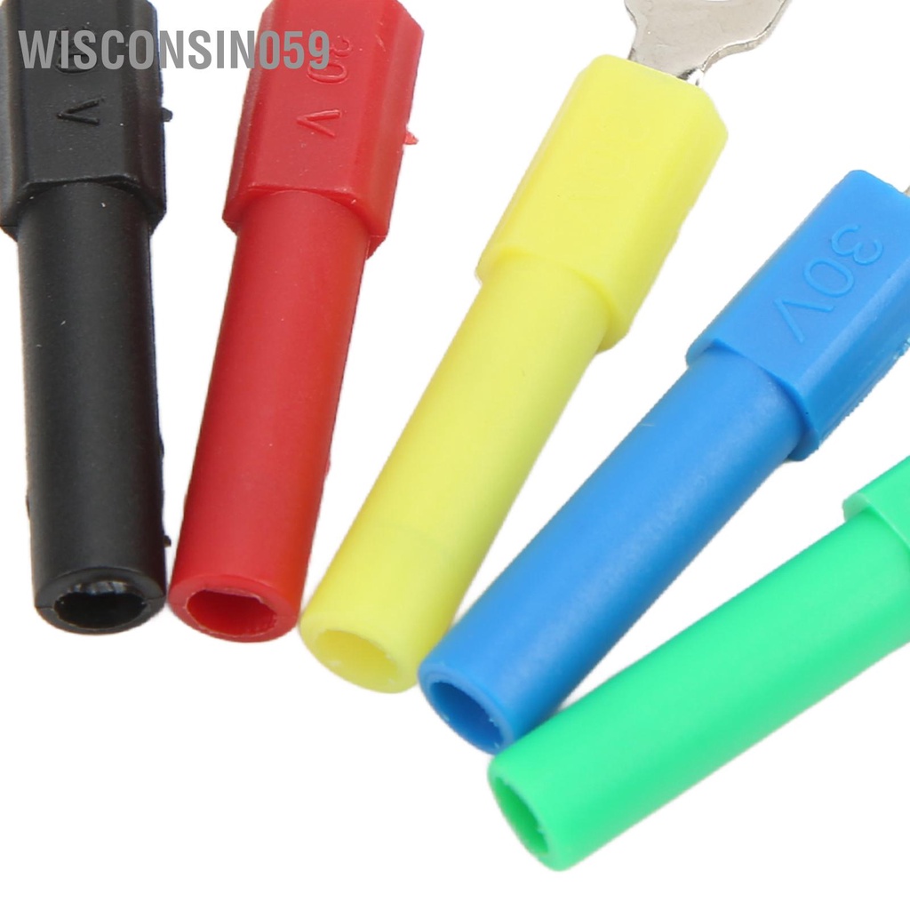 Wisconsin059 10PCS U Type Wire Connector Rear 4mm Socket 5 Color for Multimeter Electronic Application