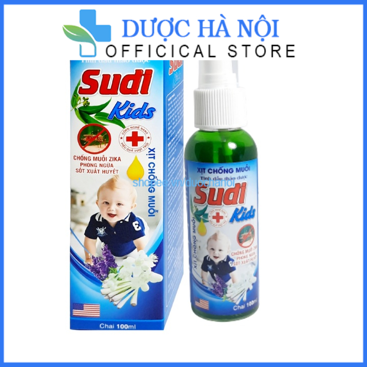 Xịt chống muỗi Sudi kids-- Làm Tiết Dịu da, giảm sưng ngứa do muỗi đốt, côn trùng cắn-Chai 100ml
