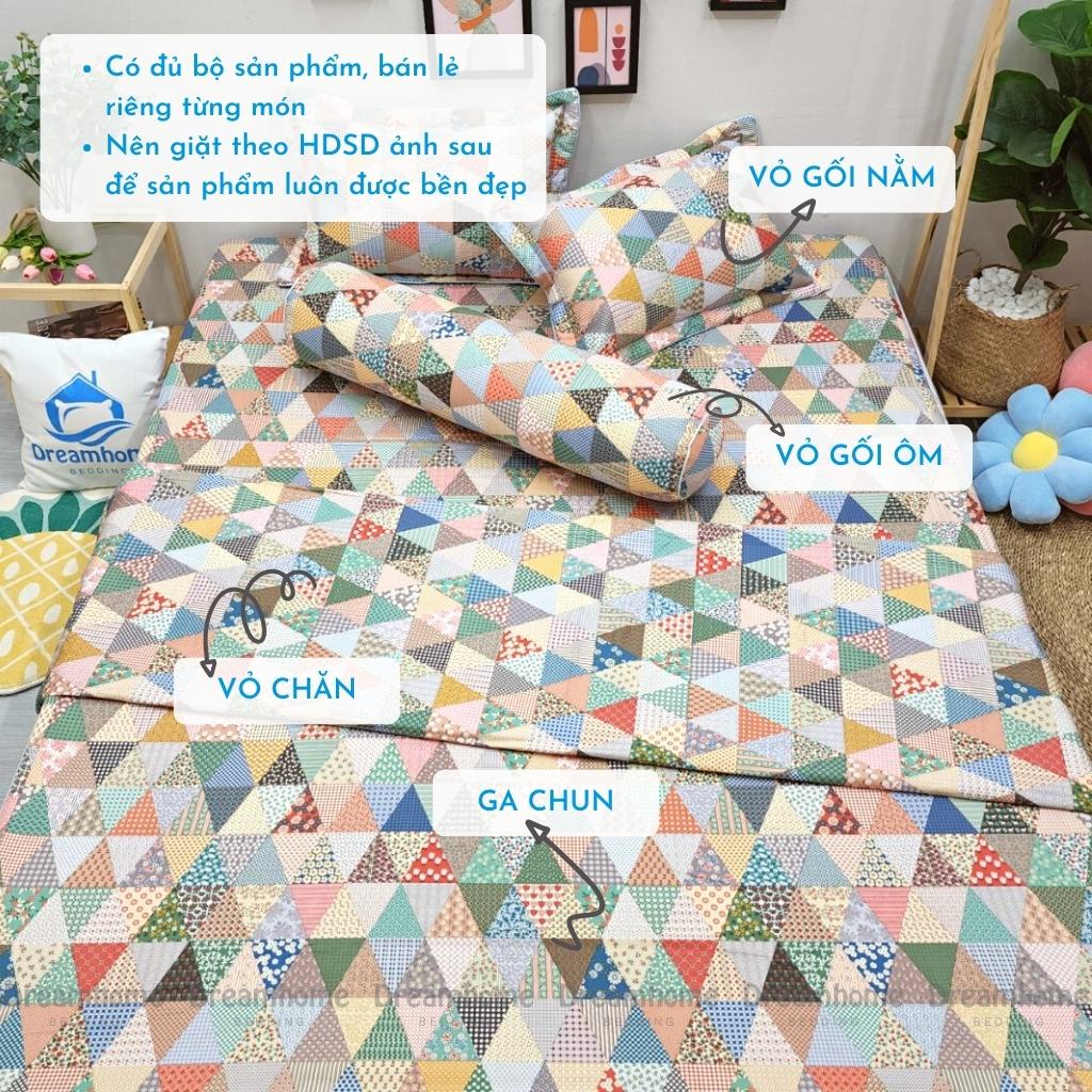 Bộ ga gối Cotton Hàn Quốc DREAMHOME, ga nệm bo chun đủ size đệm lò xo 1m2 1m6 1m8 2m2