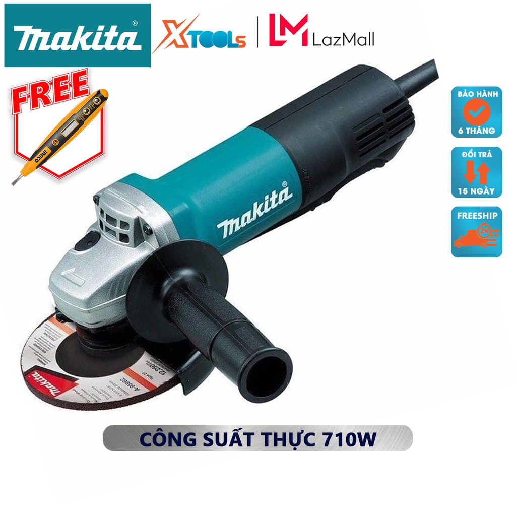 Máy mài góc Makita 9553B | máy mài cầm tay công tắc đuôi công suất 710W tốc độ không tải 11,000 rpm [CHÍNH HÃNG][XTOOLS]