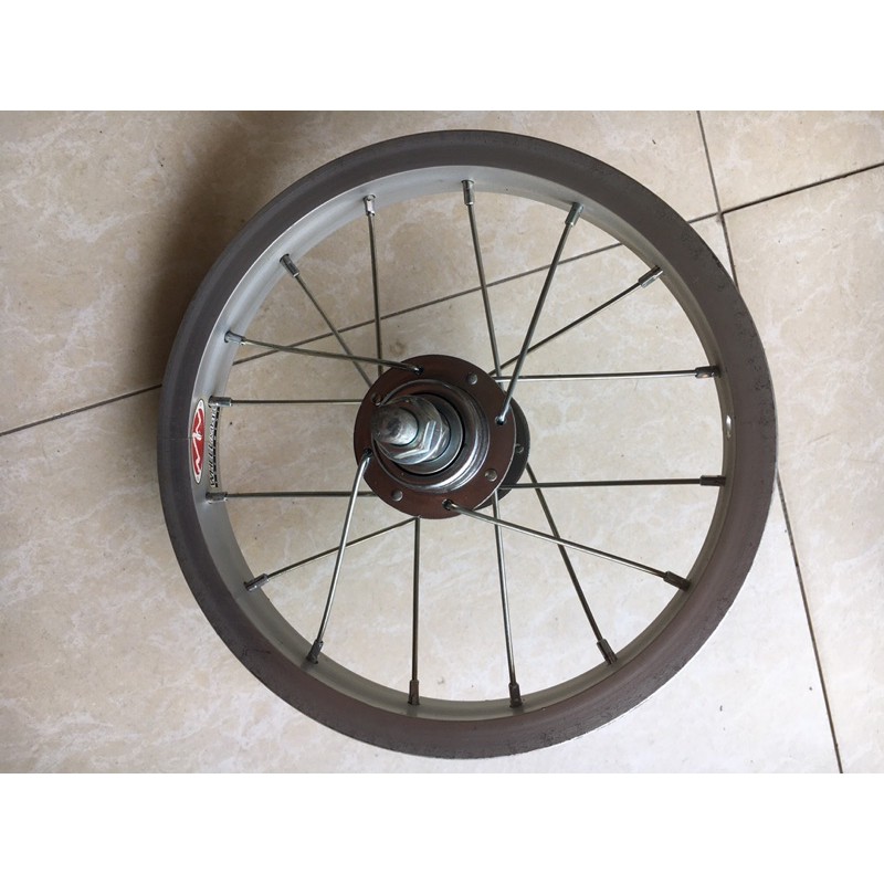 Vành xe đạp trẻ em 12inch nhôm đan sẵn nan hoa