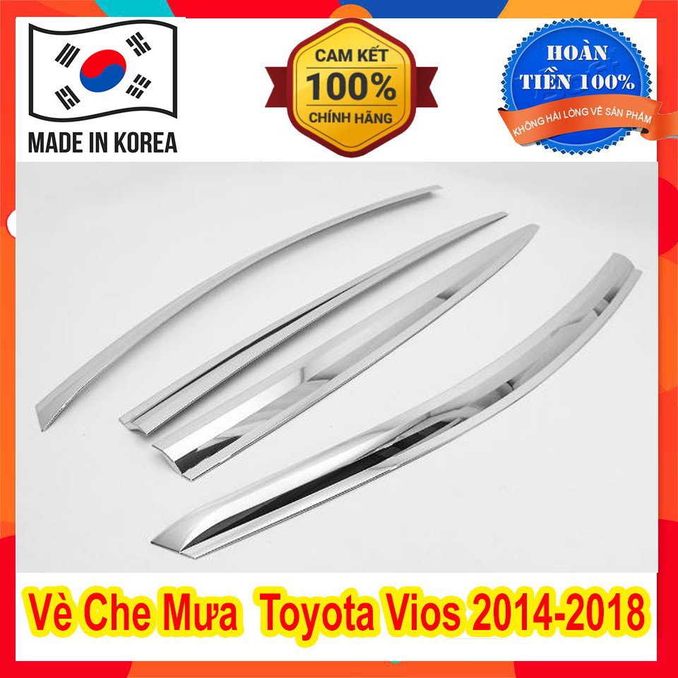 Vè che mưa xe Vios 2014 đến 2021 Mạ Crom - Hàng Hàn Quốc