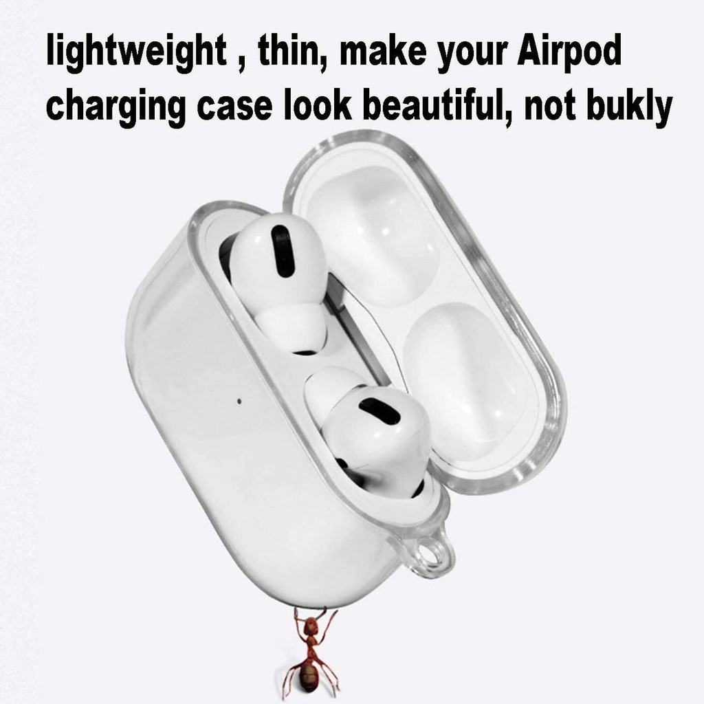 Vỏ bảo vệ hộp sạc tai nghe SPRISE trong suốt có móc khóa thích hợp cho Airpods Pro