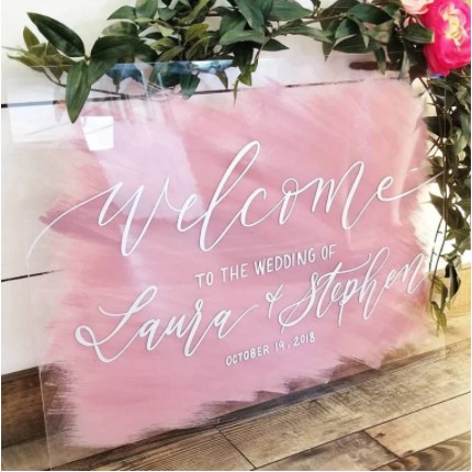 Bảng Cổng Cưới,Bảng Welcome Mica Trang Trí Đám Cưới Nhiều Màu Sắc| Thao Wedding Guestbook