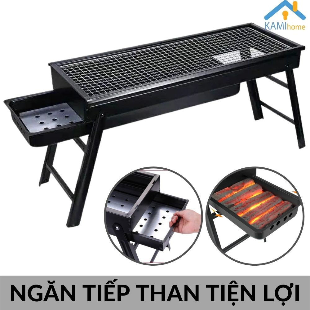 Bếp nướng than hoa không khói ngoài trời (có Ngăn kéo thay than tiện lợi) thiết kế gấp gọn cho dã ngoại mã 35003