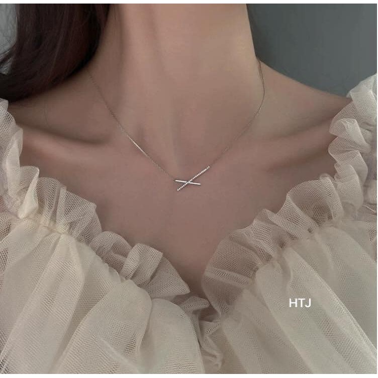 free ship dây chuyền liên mặt x bạc ta nguyên chất