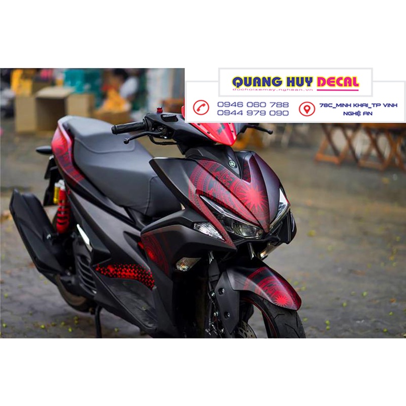 Tem trùm NVX đen đỏ hoa văn - Độ dán team trùm decal xe máy NVX đen đỏ hoa văn - Team trùm decal xe máy NVX rẻ đẹp và ch