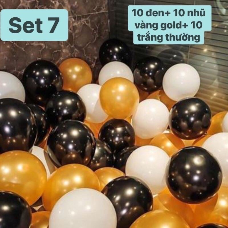 Set 30 Bóng mix màu trang trí sinh nhật sự kiện