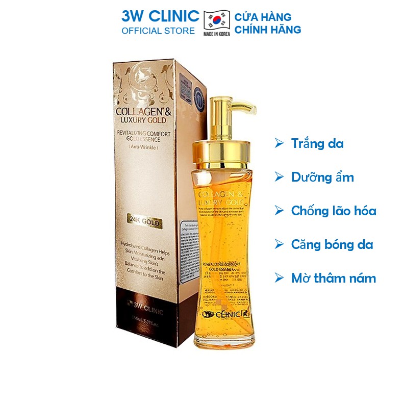 [Mã INCU50 giảm 50k đơn 250k] Serum trắng da - Serum vàng 24k Luxury Gold chống lão hóa 3W Clinic Hàn Quốc 150ml