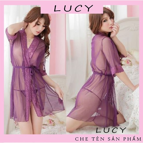 Áo Choàng Ngủ Sexy, Ren Mỏng Rất Dễ Xé
