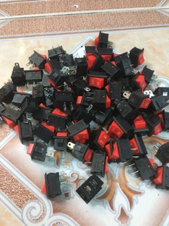 Combo 3 Công tắc 2 cực đỏ đen 6A 250VAC