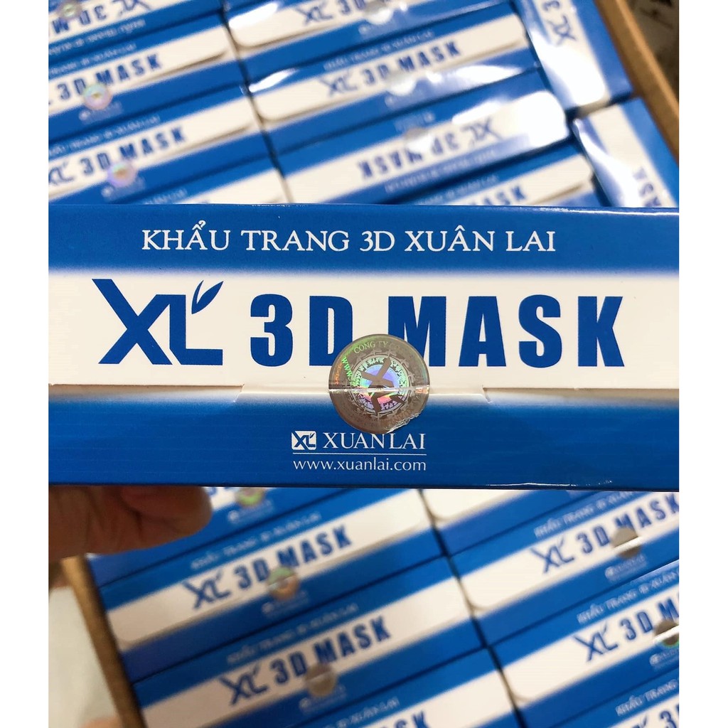 Khẩu Trang 3d Mask Xuân Lai Kháng Khuẩn Công Nghệ Nhật Bản Màu Trắng Hộp 50 Chiếc