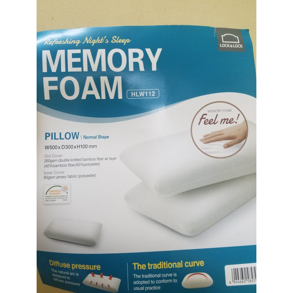 GỐI MEMORY FOAM 50D HÌNH CONG LOCK&LOCK-HLW111