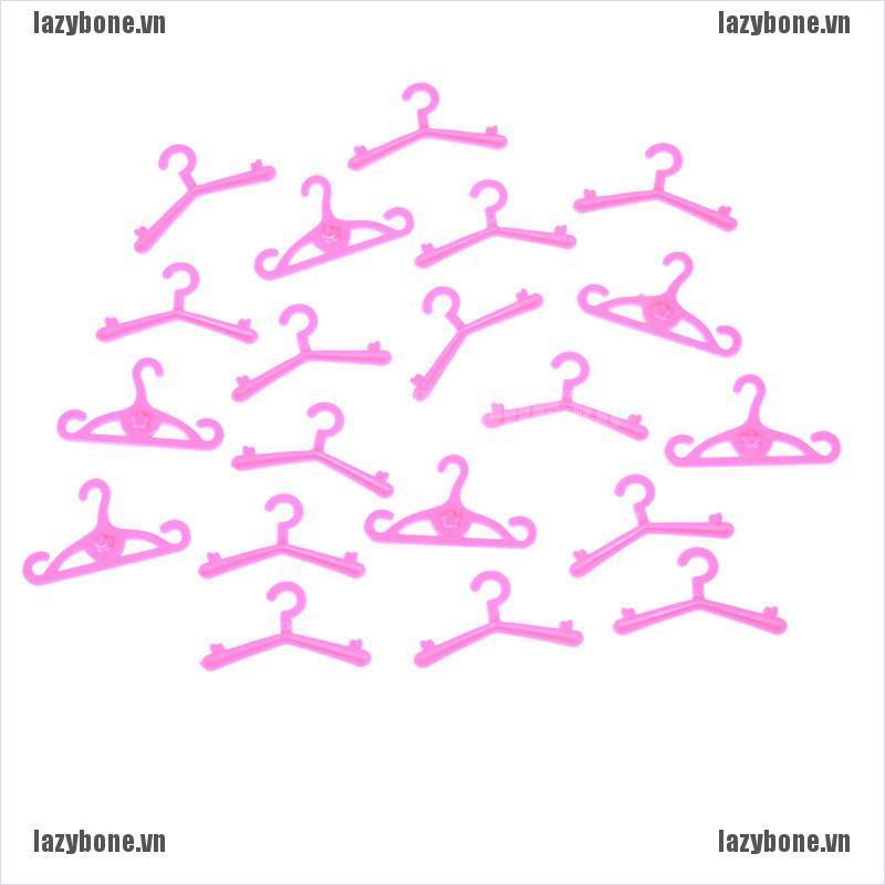 Bộ 20 Móc Nhựa mini Màu Hồng Xinh Xắn Cho Búp Bê Barbie