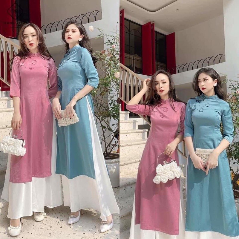 ÁO DÀI TRƠN HOA NỔI HÀNG THIẾT KẾ