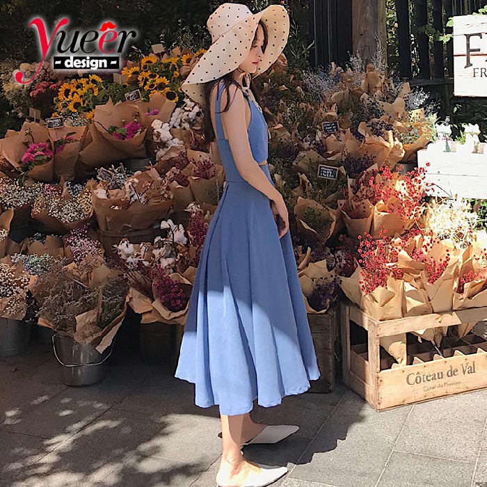 Đầm Dáng Dài Thiết Kế Dây Đan Chéo Thời Trang Dễ Thương Cho Nữ | BigBuy360 - bigbuy360.vn