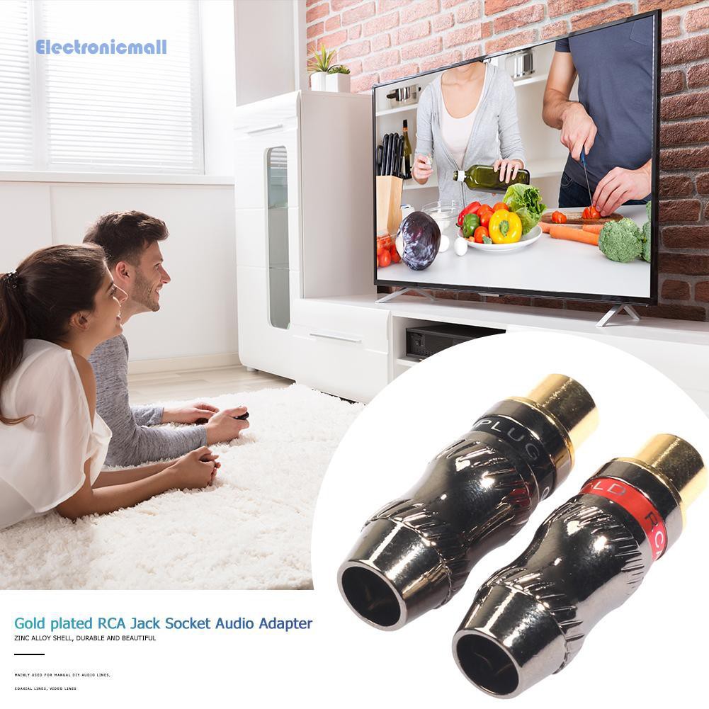Cặp adapter RCA nối màu kim loại vàng