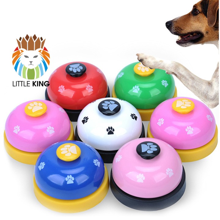 Chuông huấn luyện chó mèo, thú cưng hoạt tiết bàn chân có nút bấm Little King pet shop