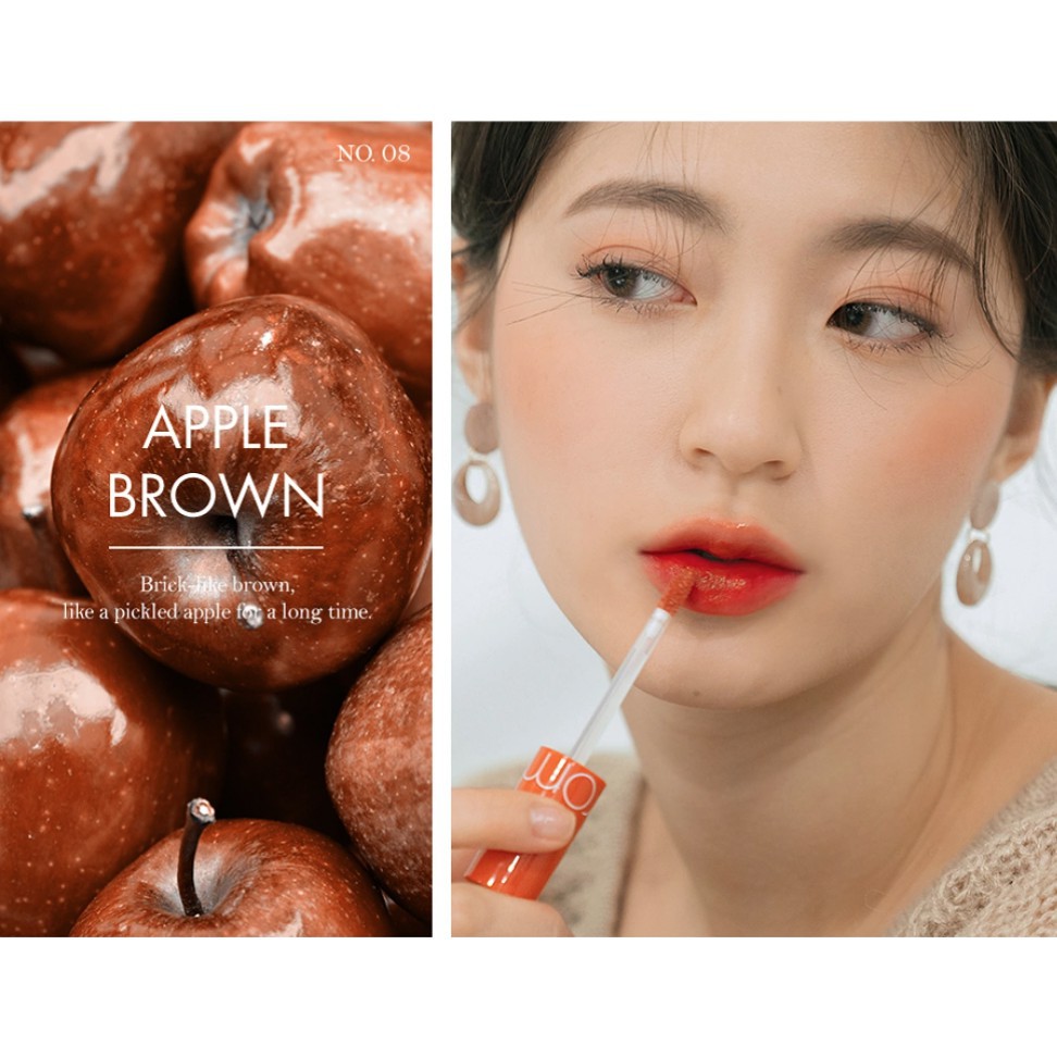 (AUTH, TEM HIDDEN TAG) SON ROMAND JUICY LASTING TINT Màu #08 Apple Brown Cam Đất