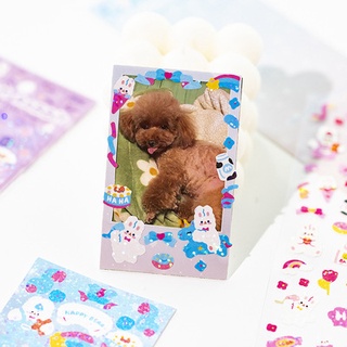 Sticker hình dán thỏ trang trí sổ và toploader